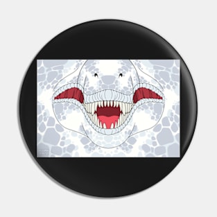 Snow T-Rex Face Pin