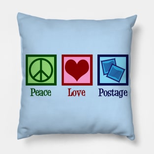 Peace Love Postage Stamps Pillow