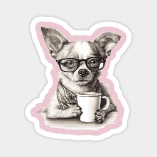 Chihuahua  and Coffe Magnet