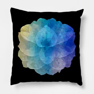 Blue green yellow crystal flower Pillow