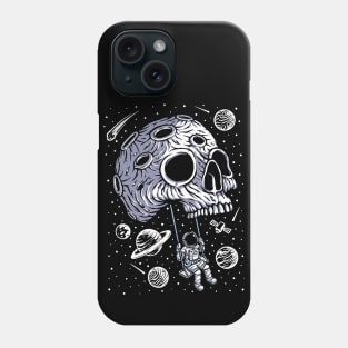 Astronaut Swinging on a Skull Planet in Outer Space Phone Case