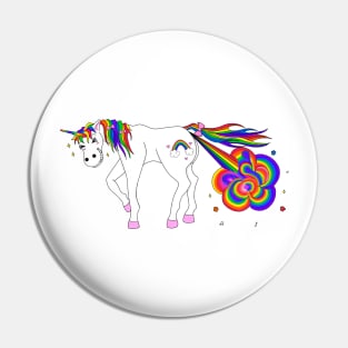 Rainbow Farting Unicorn Pin