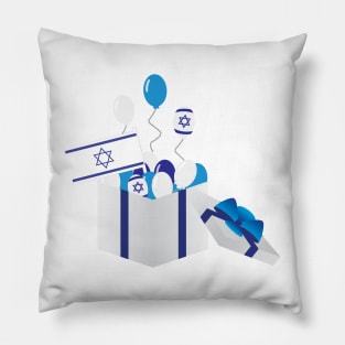 Israel flags and Balloons Pillow