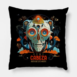 Halloween Day of the Dead Cabeza Sugar Skull Pillow