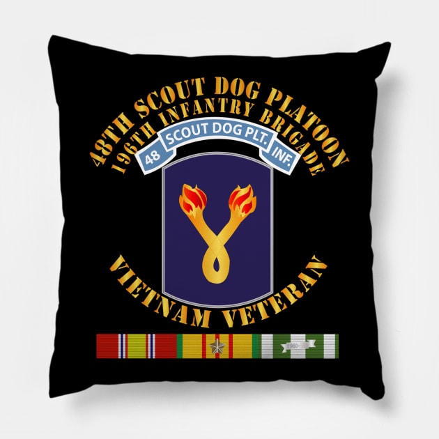 48th Inf Scout Dog Plt Tab w 196th Inf Bde w VN SVC Pillow by twix123844