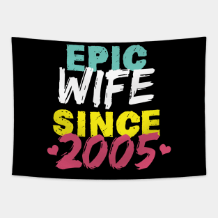 Epic Wife Since 2005 Funny Wife Tapestry