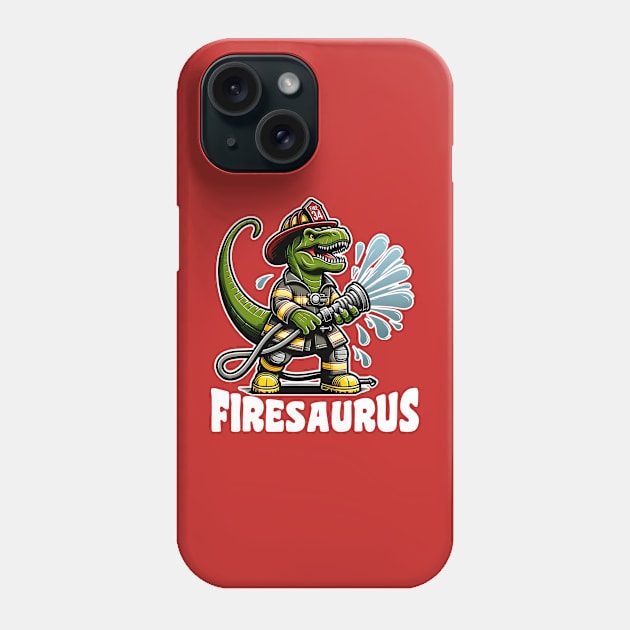 Firesaurus Dinosaur Firefighter Phone Case by DetourShirts