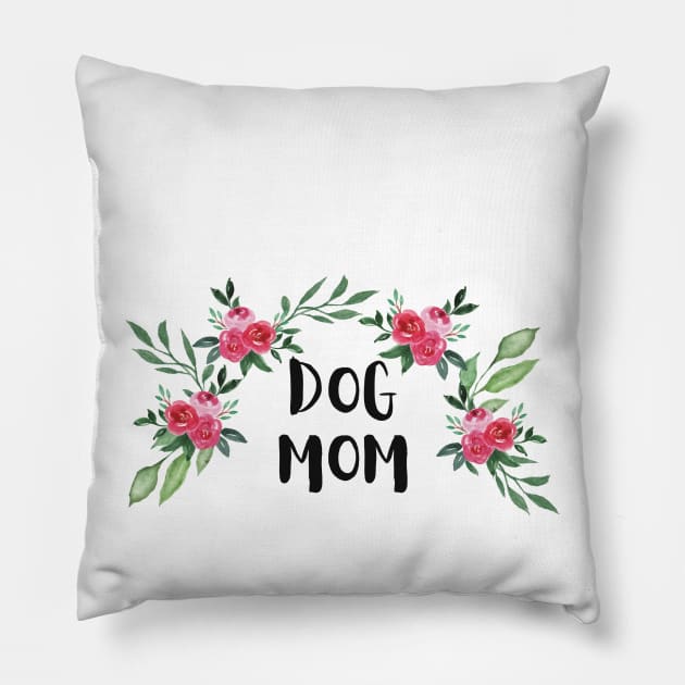 Floral Dog Mom Pillow by Mplanet