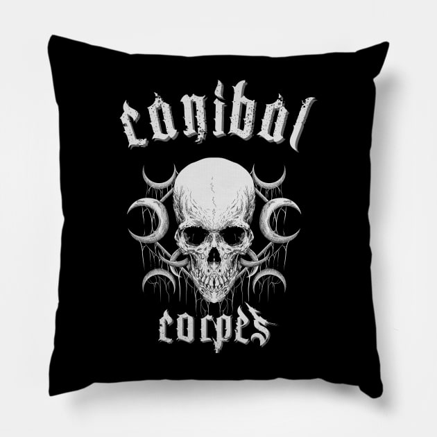 canibal in the darkness Pillow by ramon parada