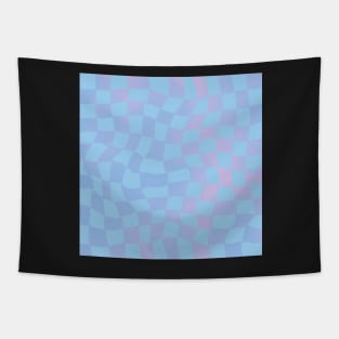 Trippy Aesthetic Checkered blue purple Gradient Pattern Tapestry