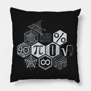 Math's Lesson (Black and White) Pillow