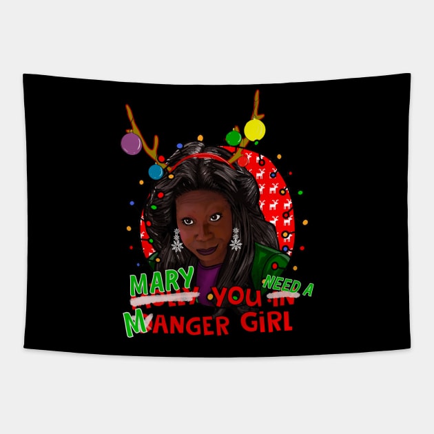 Molly / Mary You in Danger Girl, Whoopi Goldberg Christmas Jumper Sweater Tapestry by Camp David