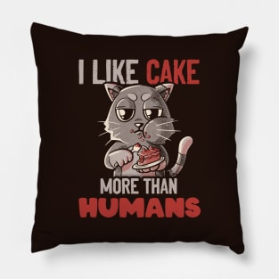 I Like Cake More Than People by Tobe Fonseca Pillow