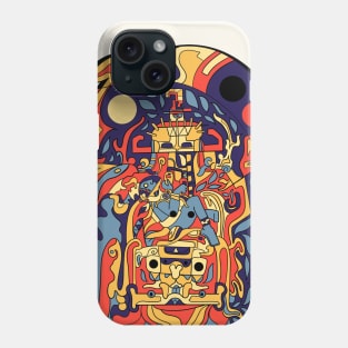 mayan alien astronaut with mandala patterns ecopop Phone Case