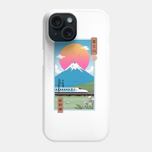 Shinkansen in Mt. Fuji Phone Case