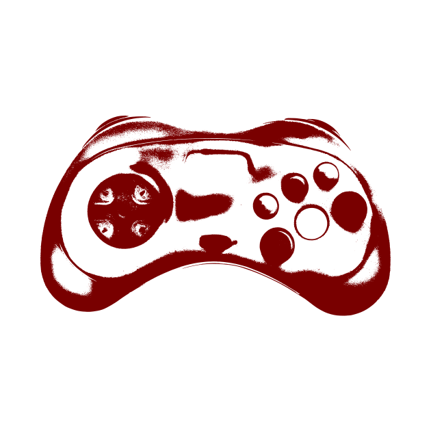 Red Vector Illustration of Video Game Controller by Spindriftdesigns
