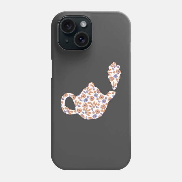 Tea Shirt - Floral Blue Phone Case by Ginny Bracht