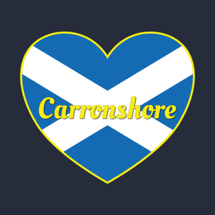 Carronshore Scotland UK Scotland Flag Heart T-Shirt