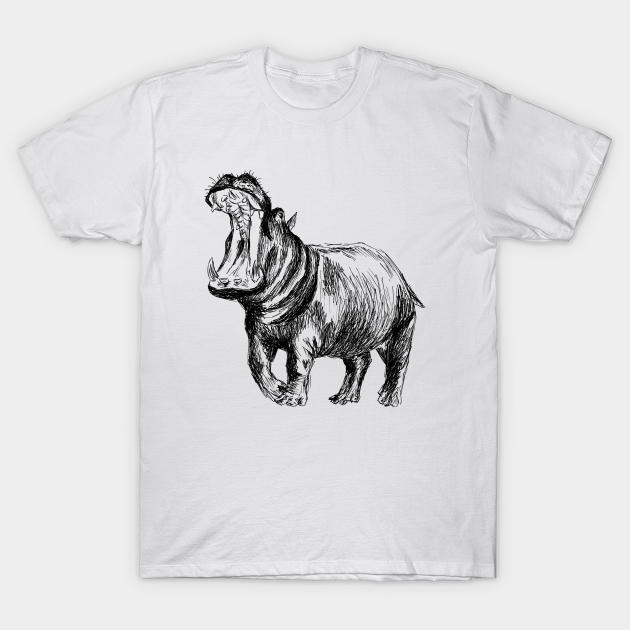 Discover Hippo Print - Hippo - T-Shirt