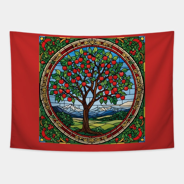 Stained Glass Apple Tree Tapestry by Chance Two Designs