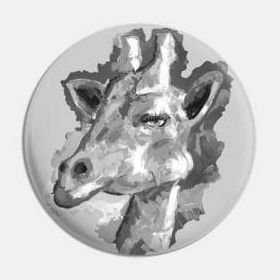 Giraffe Lover Black and White Pin