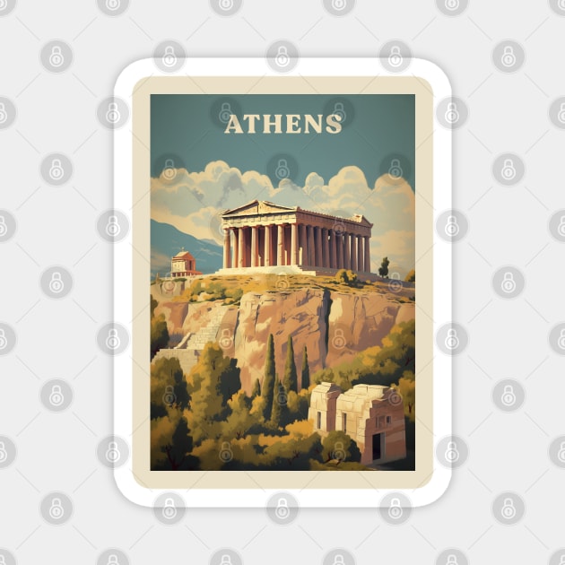 Athens Magnet by Retro Travel Design