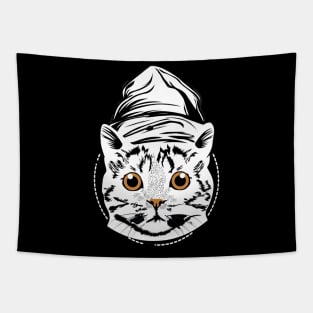 cat typography design Tapestry