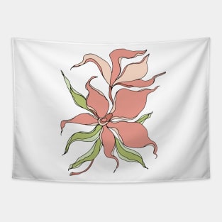 Holiday gift. Funny art print, beautiful illustration, print with pink flower. Happy holiday present. Orchid. Tapestry