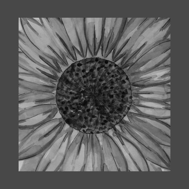 Black and white sunflower flower by deadblackpony