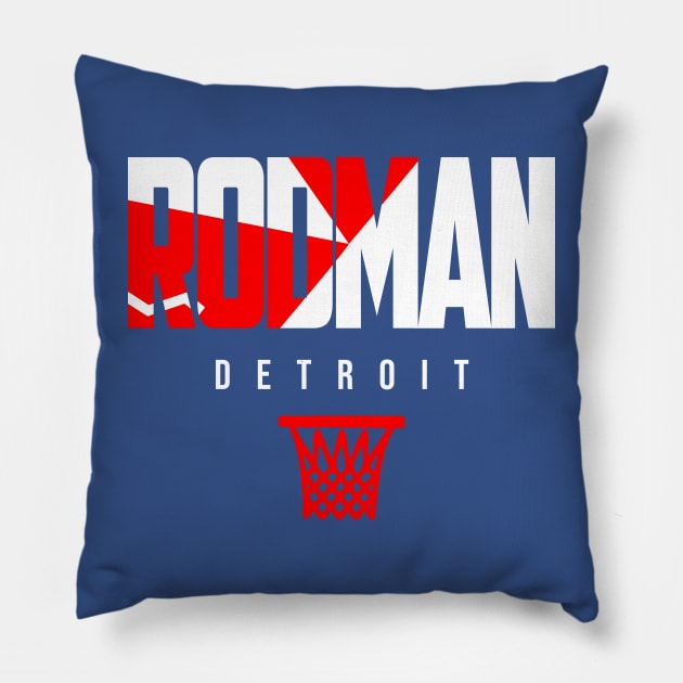 Rodman Detroit Basketball Pillow by funandgames