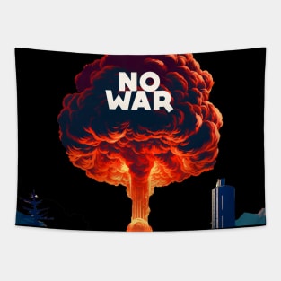 No War: World Peace Please on a dark (Knocked out) background Tapestry