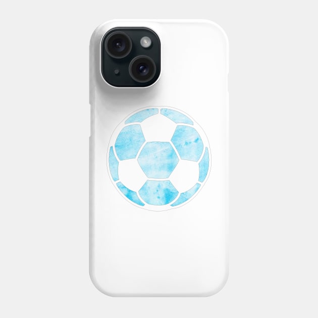 Soccer Ball Light Blue Phone Case by hcohen2000