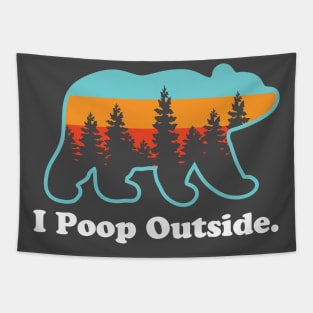 Outdoorsman Camping I Poop Outside Hiking Bear Tapestry