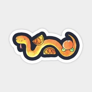 Watercolor Citrus Orange Snake Magnet