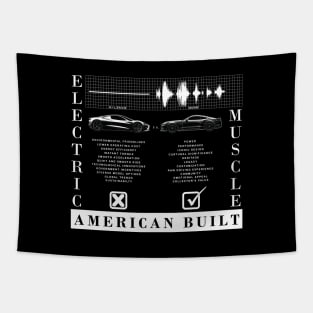 EV vs. Muscle Car - Muscle Car Lovers Tapestry