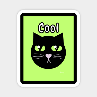 cool cat-black cat Magnet