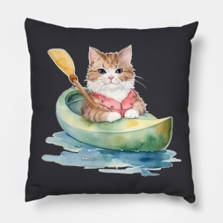 kayaking cat Pillow