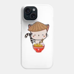 Funny Tabby Cat Eating Ramen Phone Case