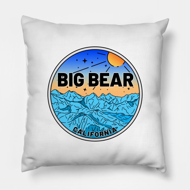 Big Bear Lake California Nevada Skiing Ski Pillow by DD2019