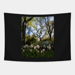 Springtime Tulips in Central Park New York City Tapestry