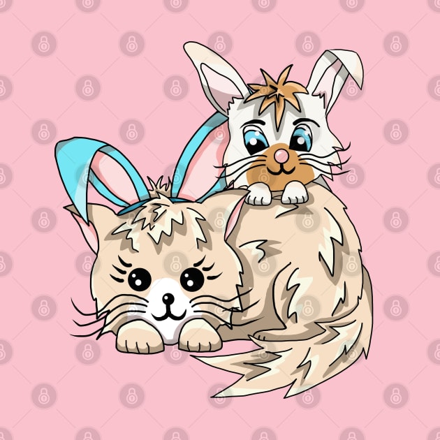 A Bunny and A Kitty Cat by cuisinecat