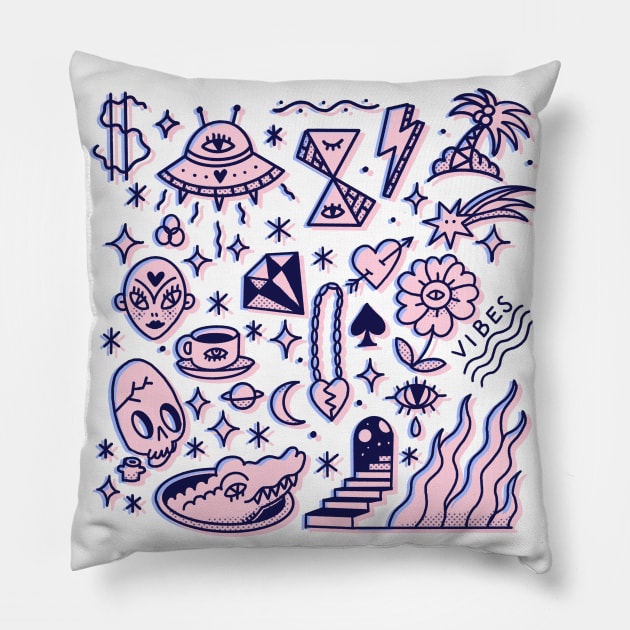 Conspiracy doodle Pillow by Paolavk