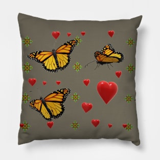 butterflys and red hearts Pillow