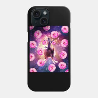 Warrior Space Cat On Wolf Unicorn - Donut Phone Case