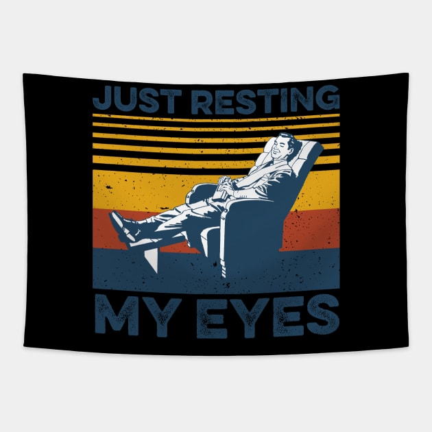 Just Resting My Eyes Recliner retired Gift For Men Women Tapestry by truong-artist-C