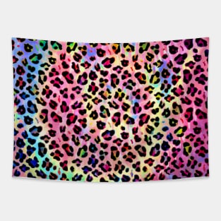 Rainbow Tie Dye Leopard Print Tapestry