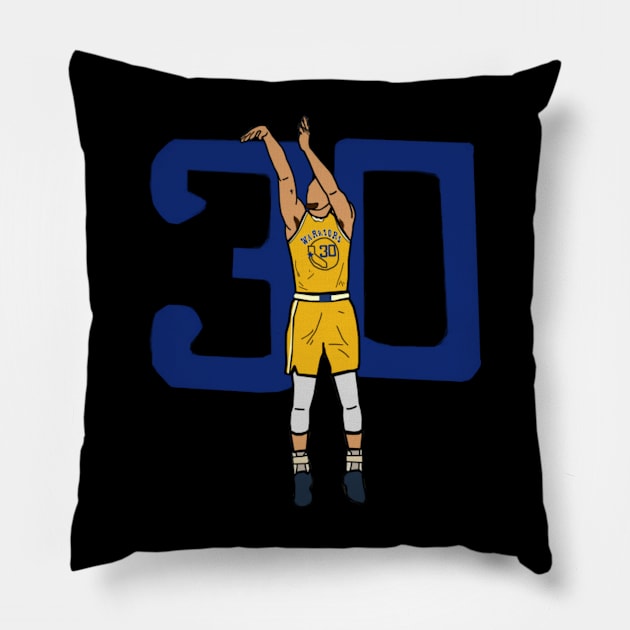 Steph Curry 30 - NBA Golden State Warriors Pillow by IveyEricssonArt