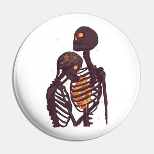 Skeleton embrace Pin