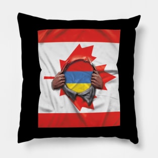 Armenia Flag Canadian Flag Ripped - Gift for Armenian From Armenia Pillow