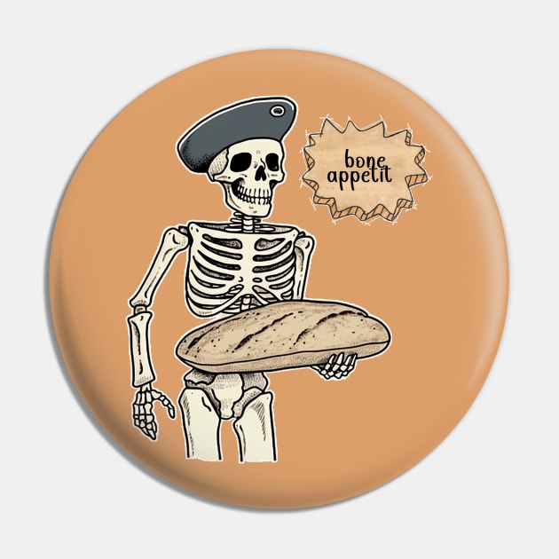 Bone Appetit Pin by nonbeenarydesigns